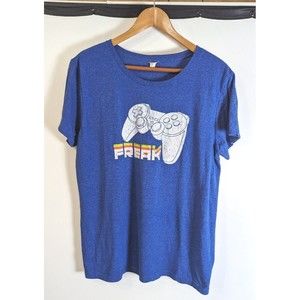 GAMER LOVERS GAME FREAK BLUE T-SHIRT MEN'S SZ L